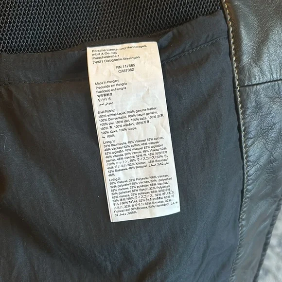 Porsche Design Fashion P'1000 Leather Jacket Size XL